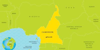 Zemljevid Kamerun in okoliških državah