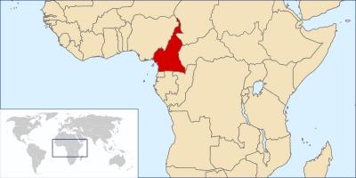 Kamerun lokacijo na zemljevidu sveta