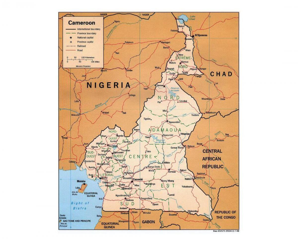 Zemljevid južne Kamerun