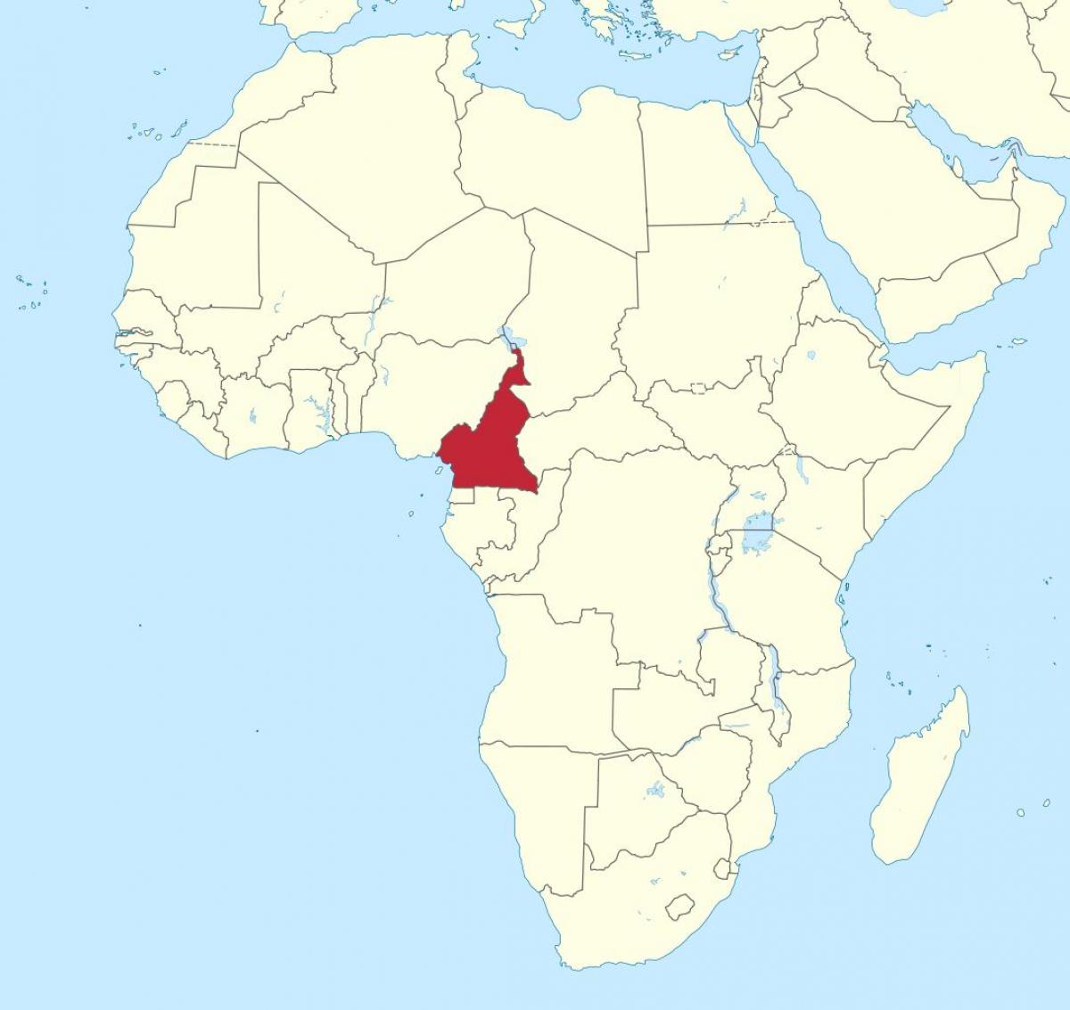 Zemljevid Kamerun zahodni afriki