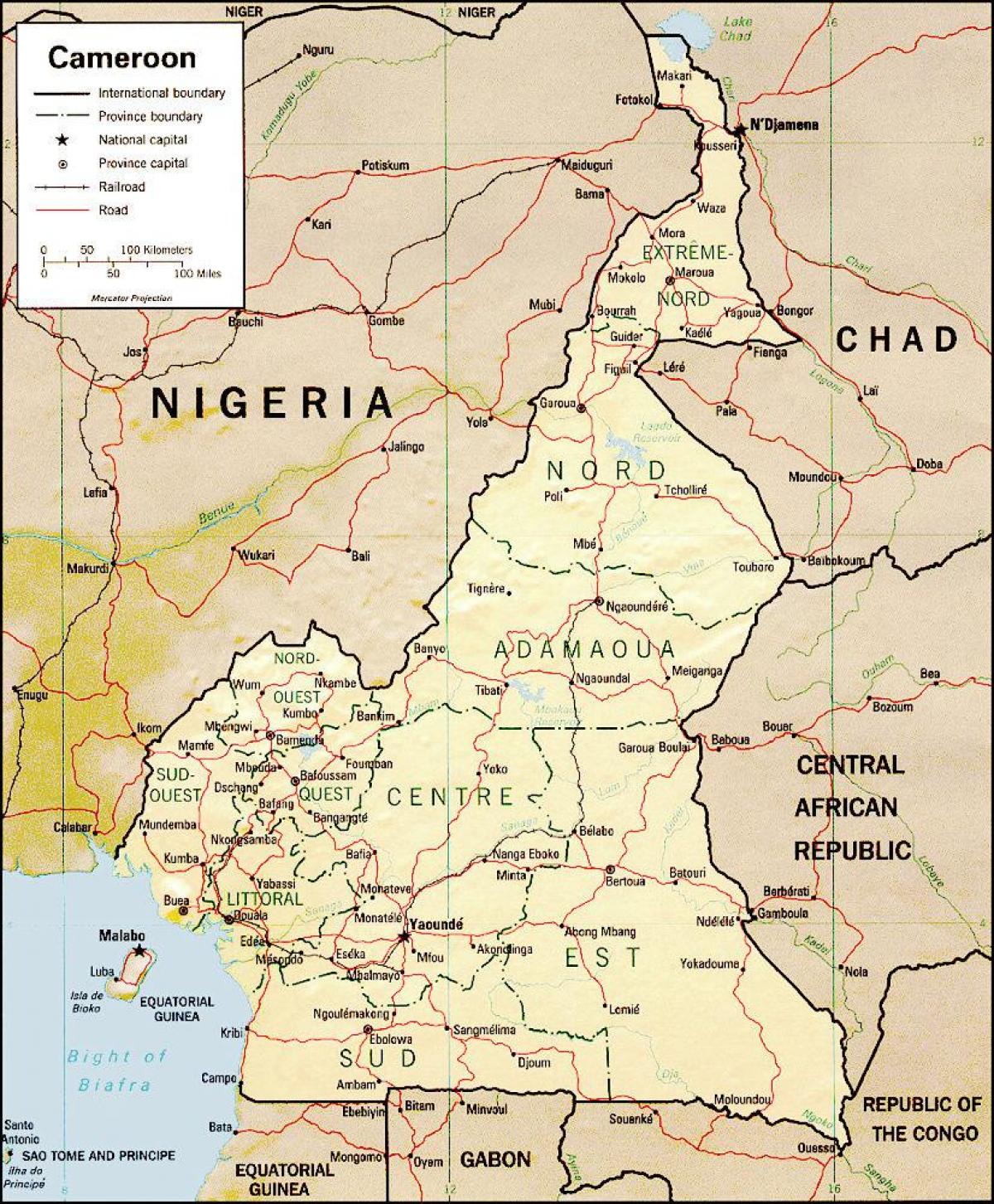 zemljevid Kamerun
