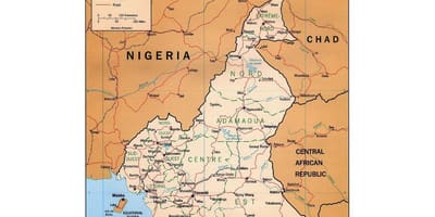 Zemljevid južne Kamerun