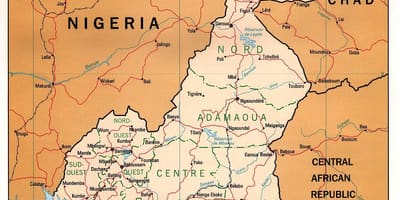 Fizični zemljevid Kamerun